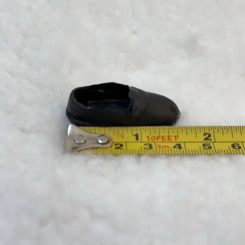 Vintage Barbie Ken Black Loafer Shoes Slip‎ On Doll Footwear Mattel Accessory